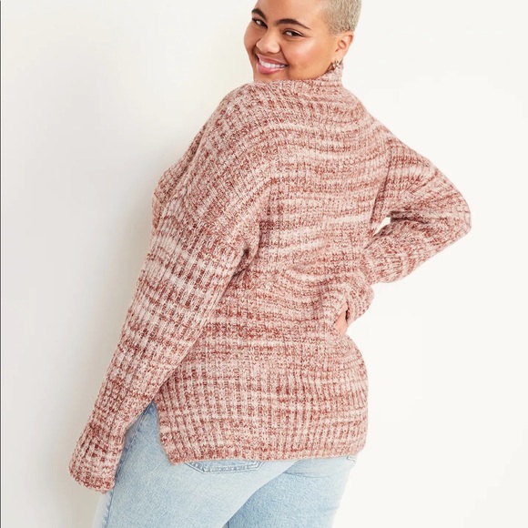 Old Navy Mock Neck Rib Knit Tunic Sweater - Picture 2 of 7